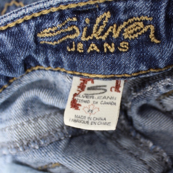 Silver Jeans Distressed Flare Hemmed Cuff Jeans 26 2 Preowned - Picture 9 of 10